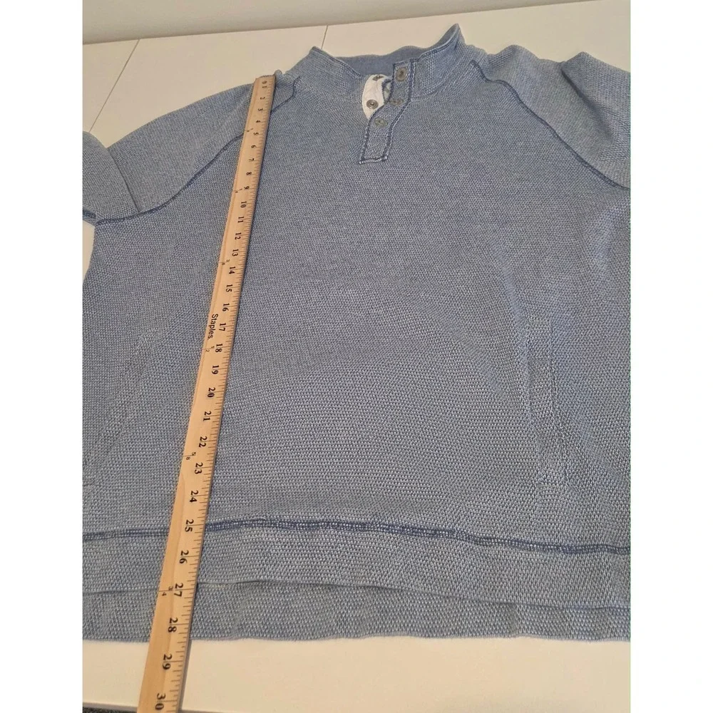 Tommy Bahama Cedar Springs Mens XL Blue Quarter Snap Pullover Sweater Mock Neck